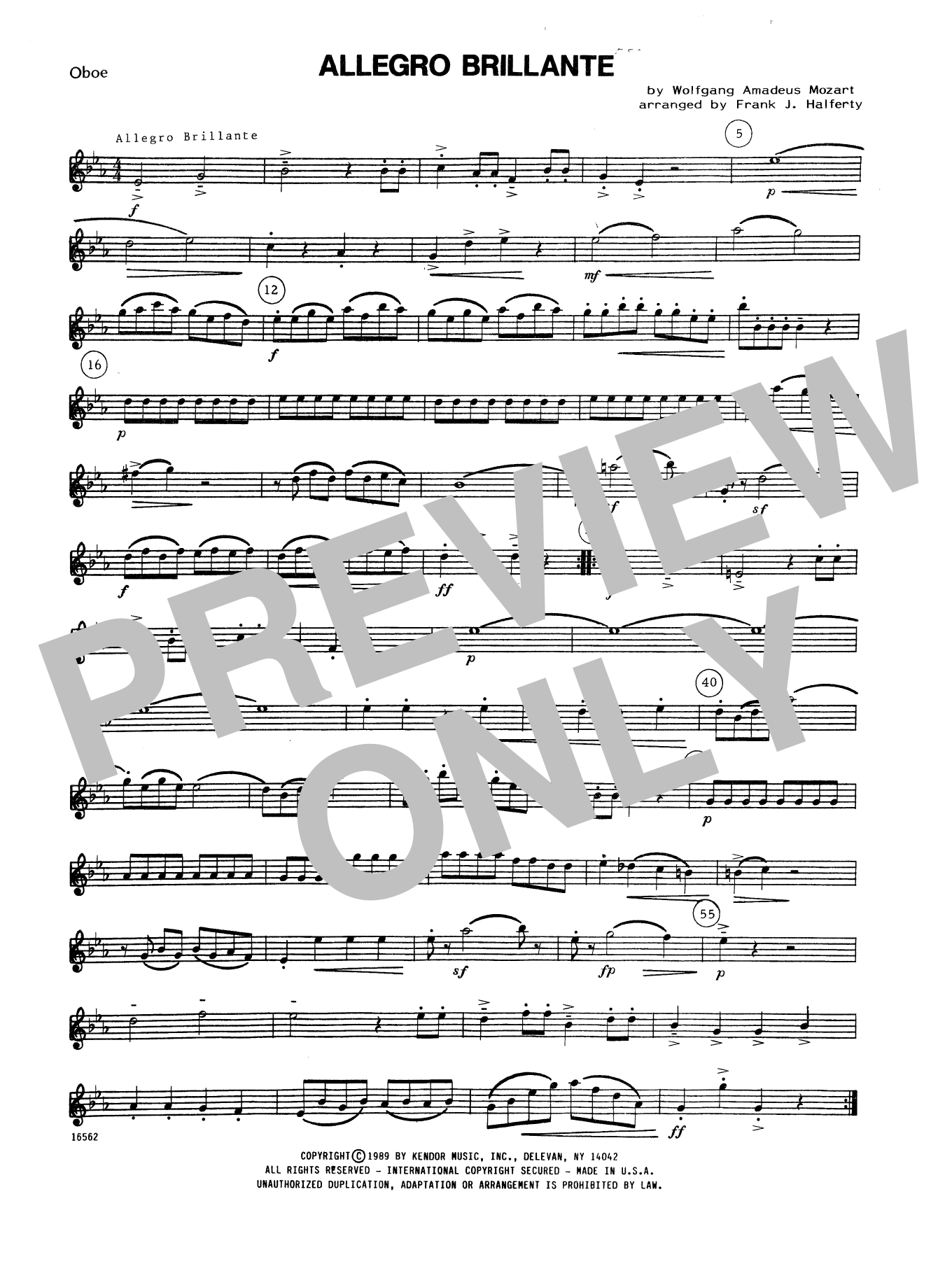 Download Frank J. Halferty Allegro Brillante - Oboe Sheet Music