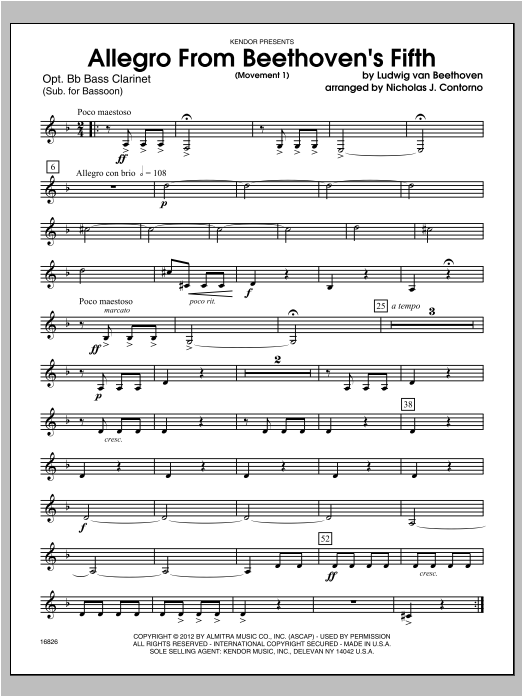 Download Contorno Allegro From Beethoven's Fifth (Movemen Sheet Music