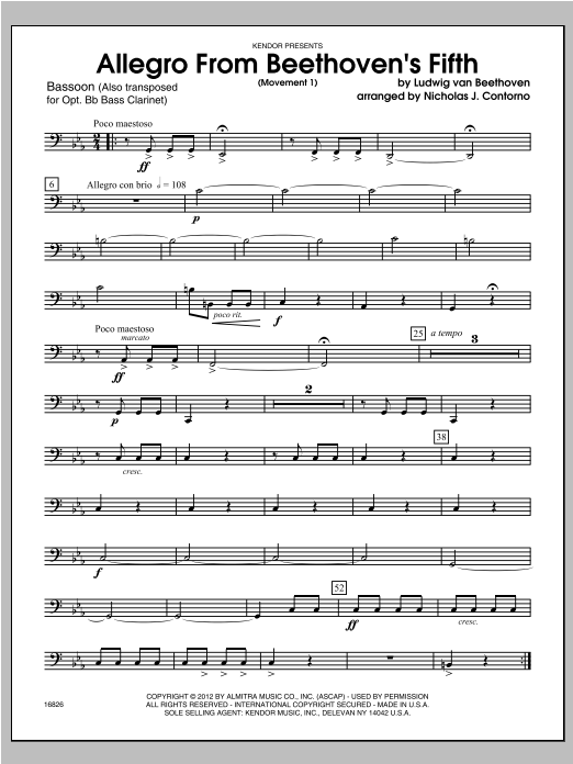 Download Contorno Allegro From Beethoven's Fifth (Movemen Sheet Music