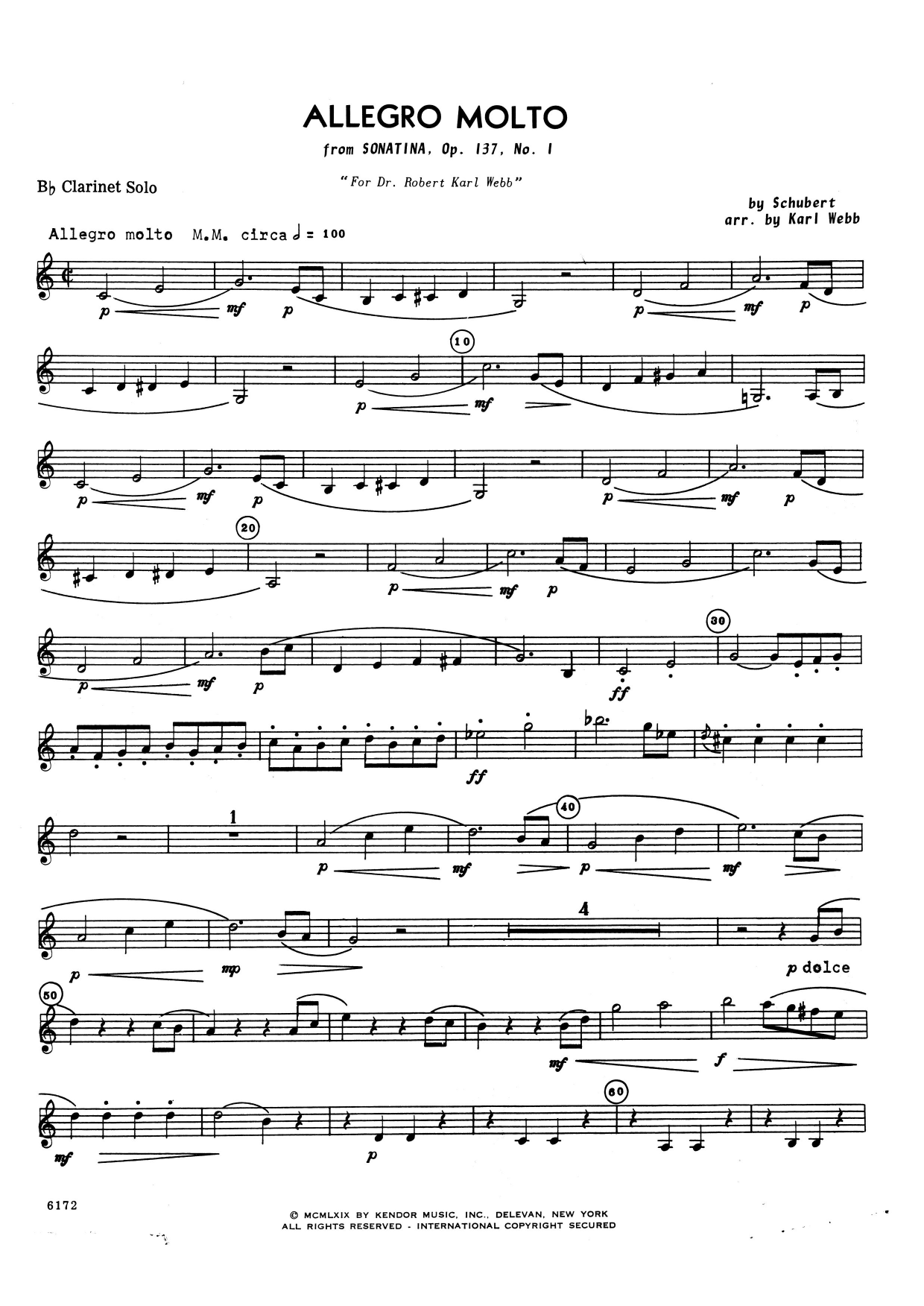 Download Karl Webb Allegro Molto (from Sonatina, Opus 137, Sheet Music