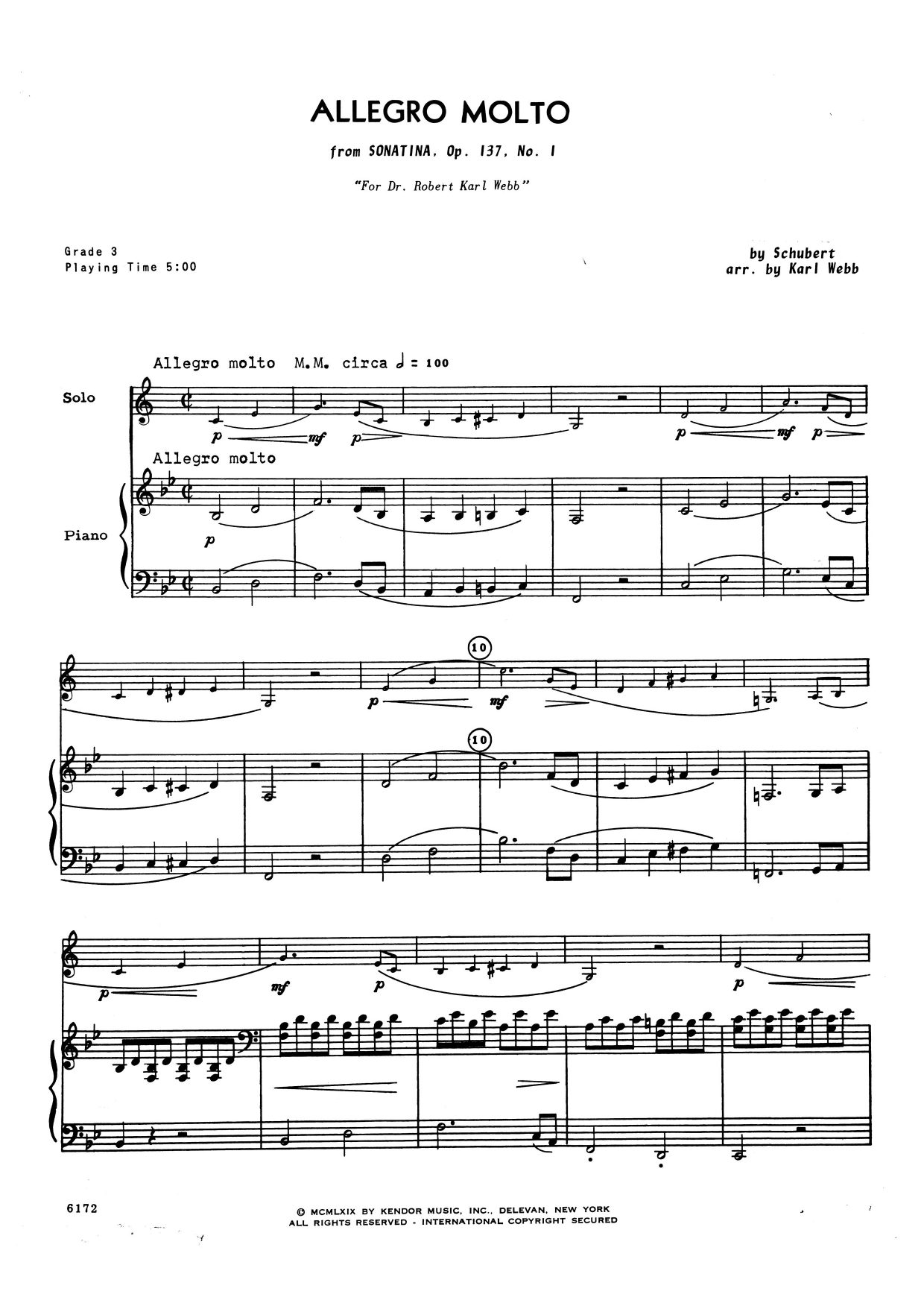Download Karl Webb Allegro Molto (from Sonatina, Opus 137, Sheet Music