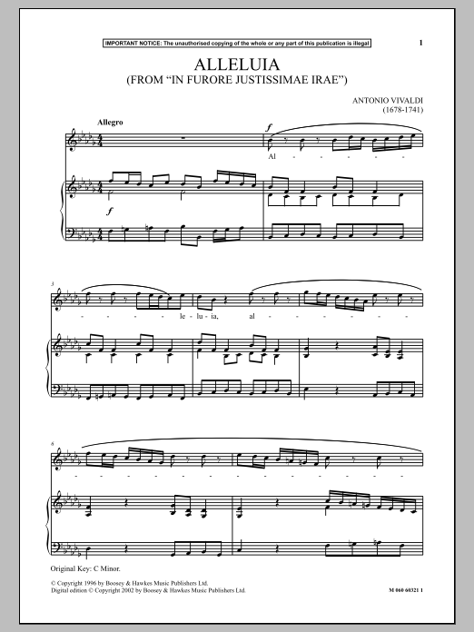 Download Antonio Vivaldi Alleluia (from In Furore Justissimae Ir Sheet Music
