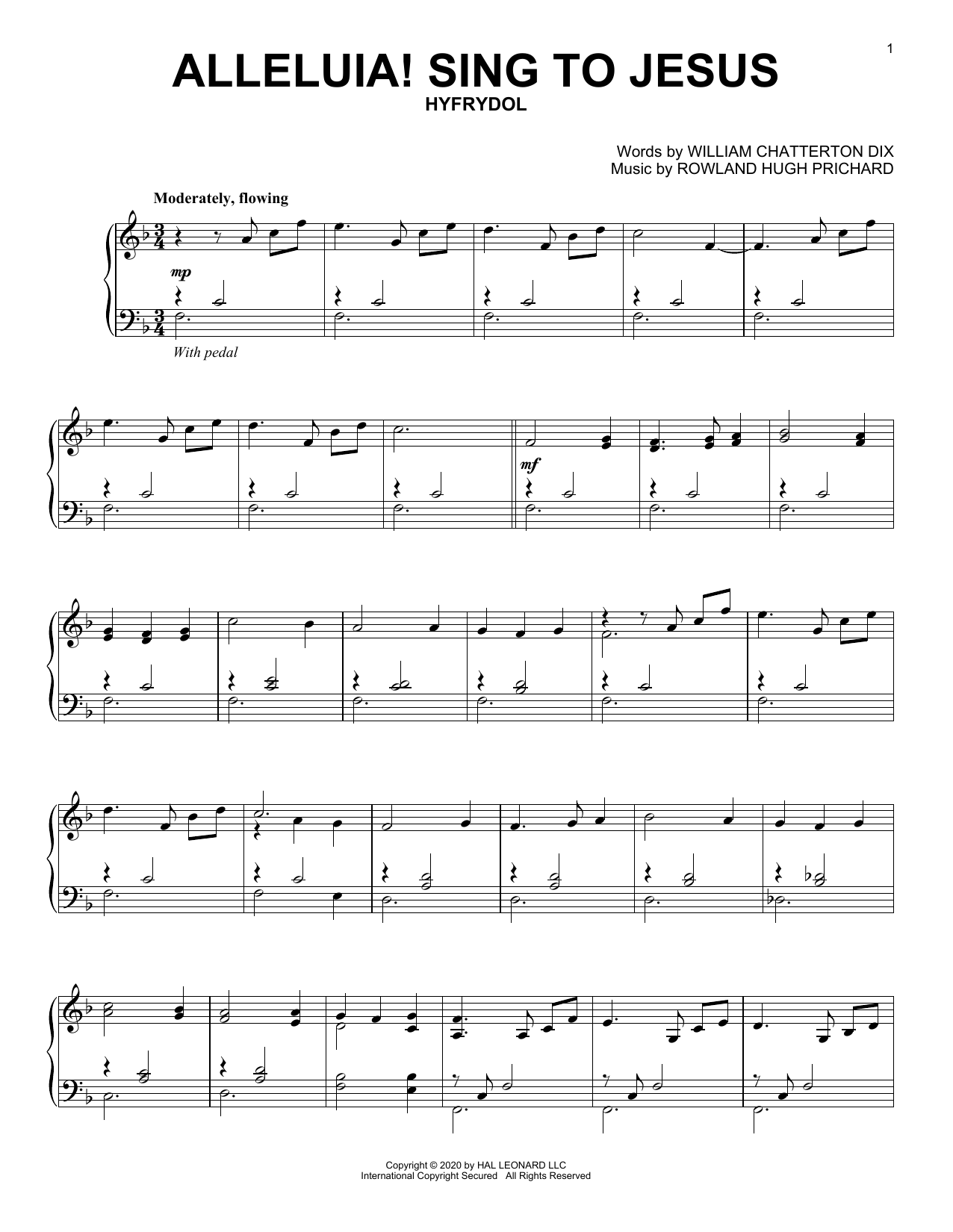 Download William Chatterton Dix and Rowland H Alleluia! Sing To Jesus Sheet Music
