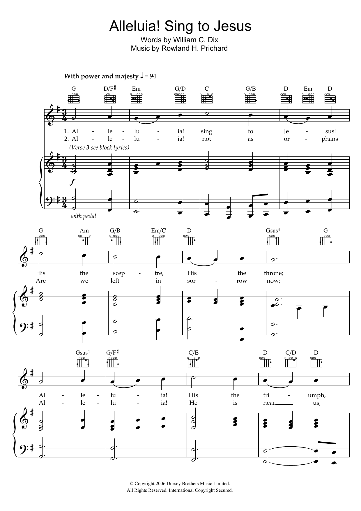 Download William C. Dix Alleluya, Sing To Jesus Sheet Music