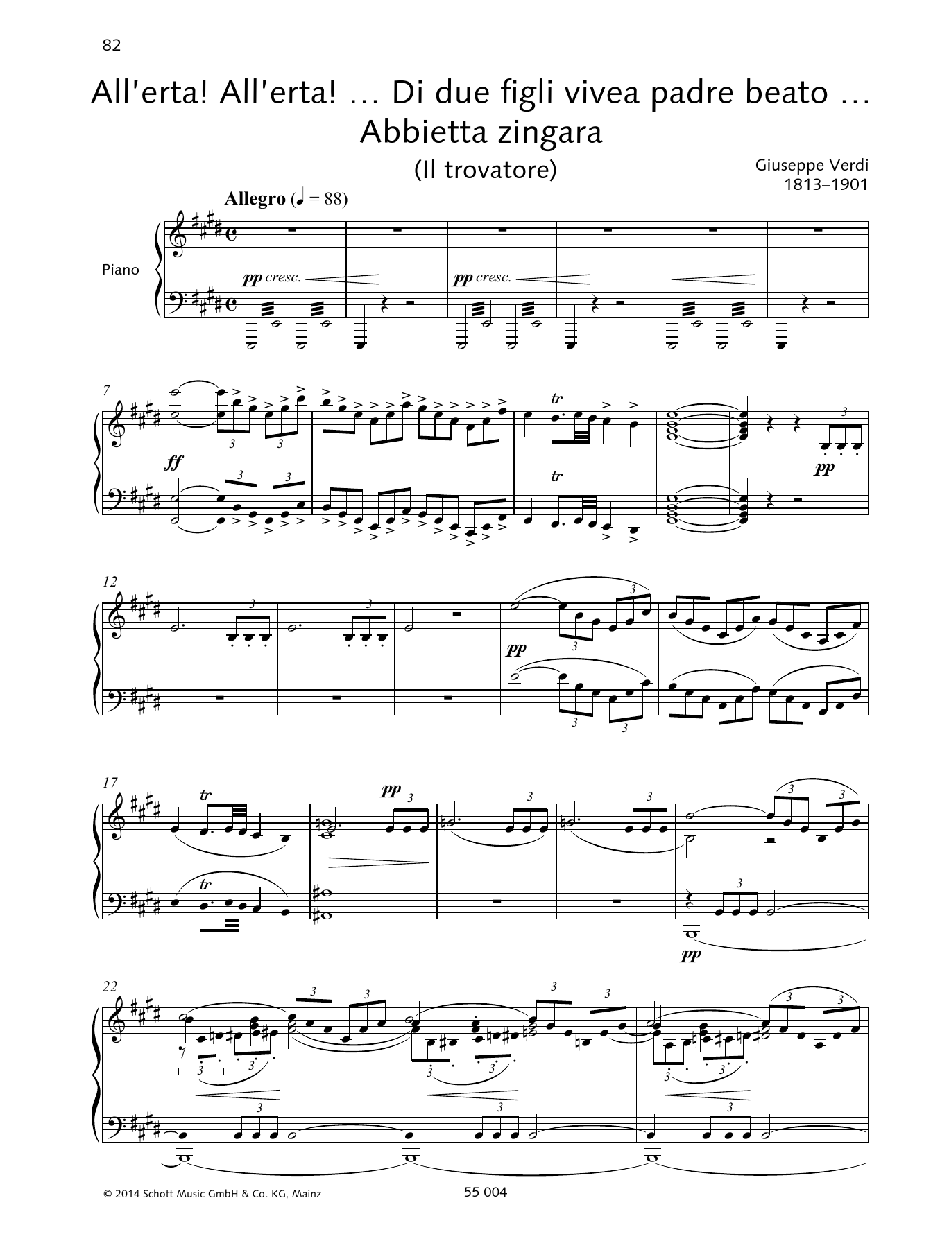 Download Giuseppe Verdi All'erta! All'erta!... Di due figli viv Sheet Music