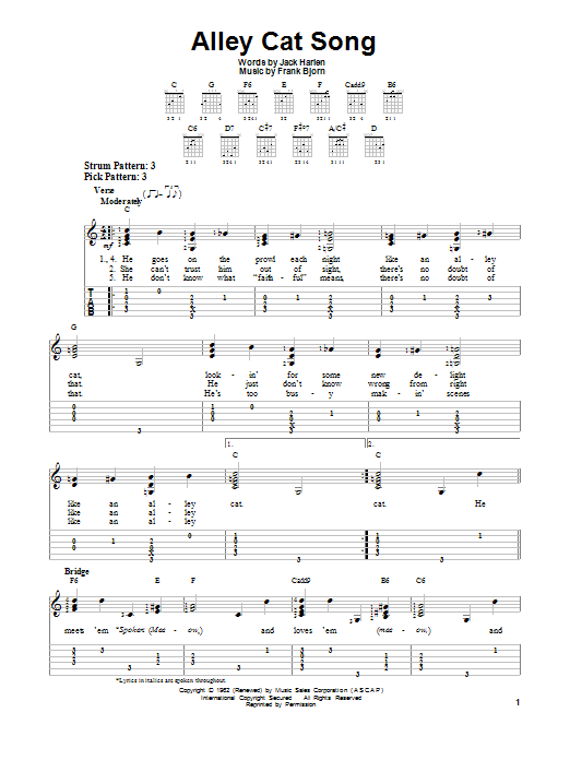 Download Frank Bjorn Alley Cat Song Sheet Music