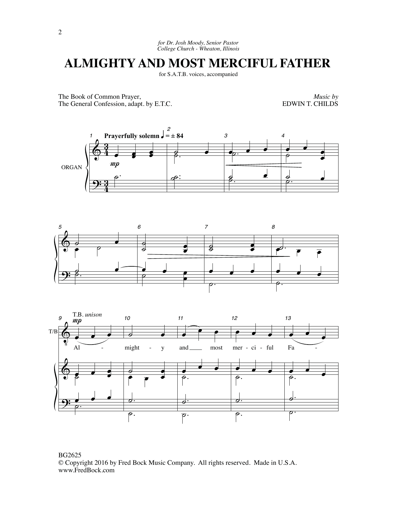 Download Edwin T Childs Almighty and Most Merciful Father Sheet Music