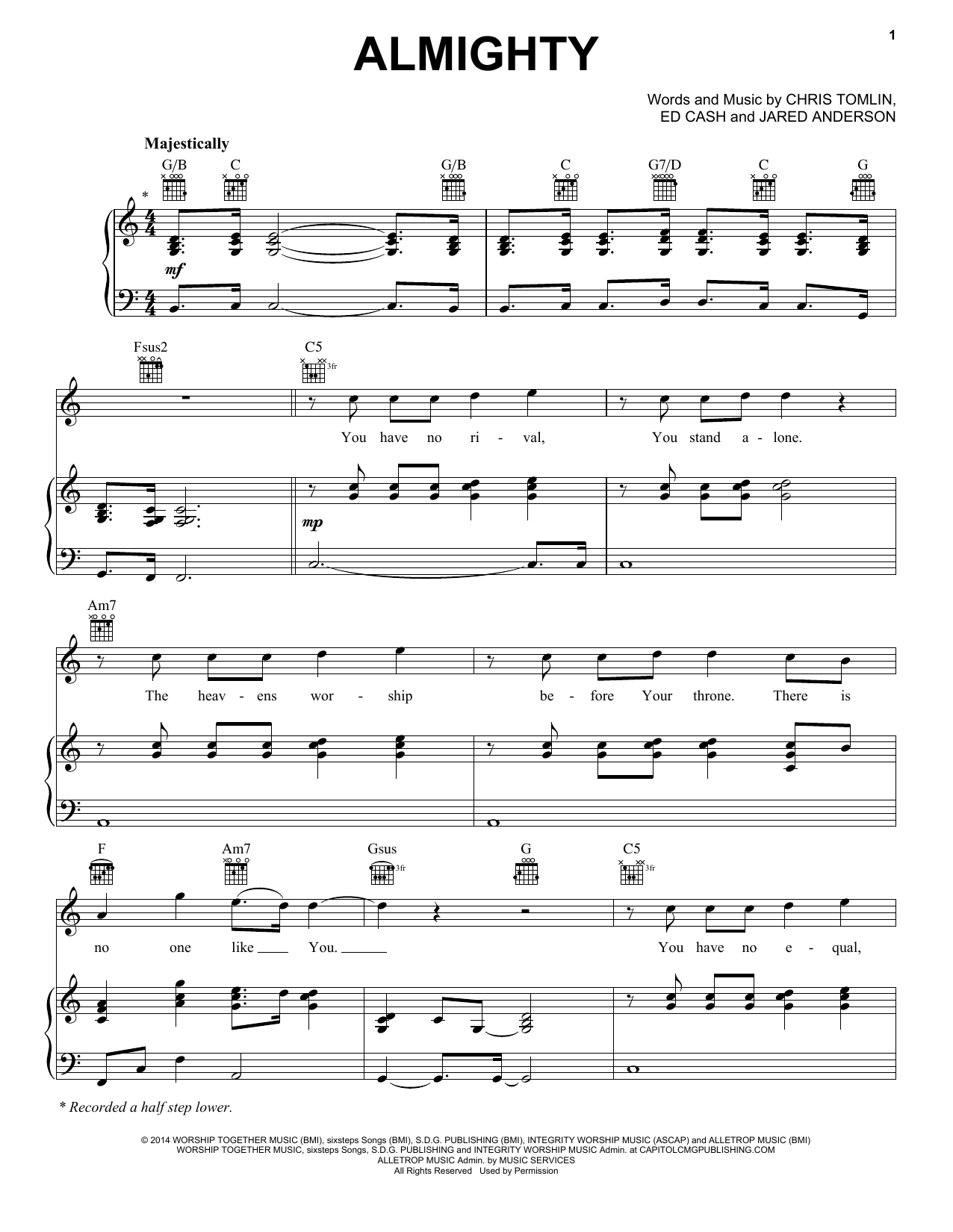 Download Chris Tomlin Almighty Sheet Music