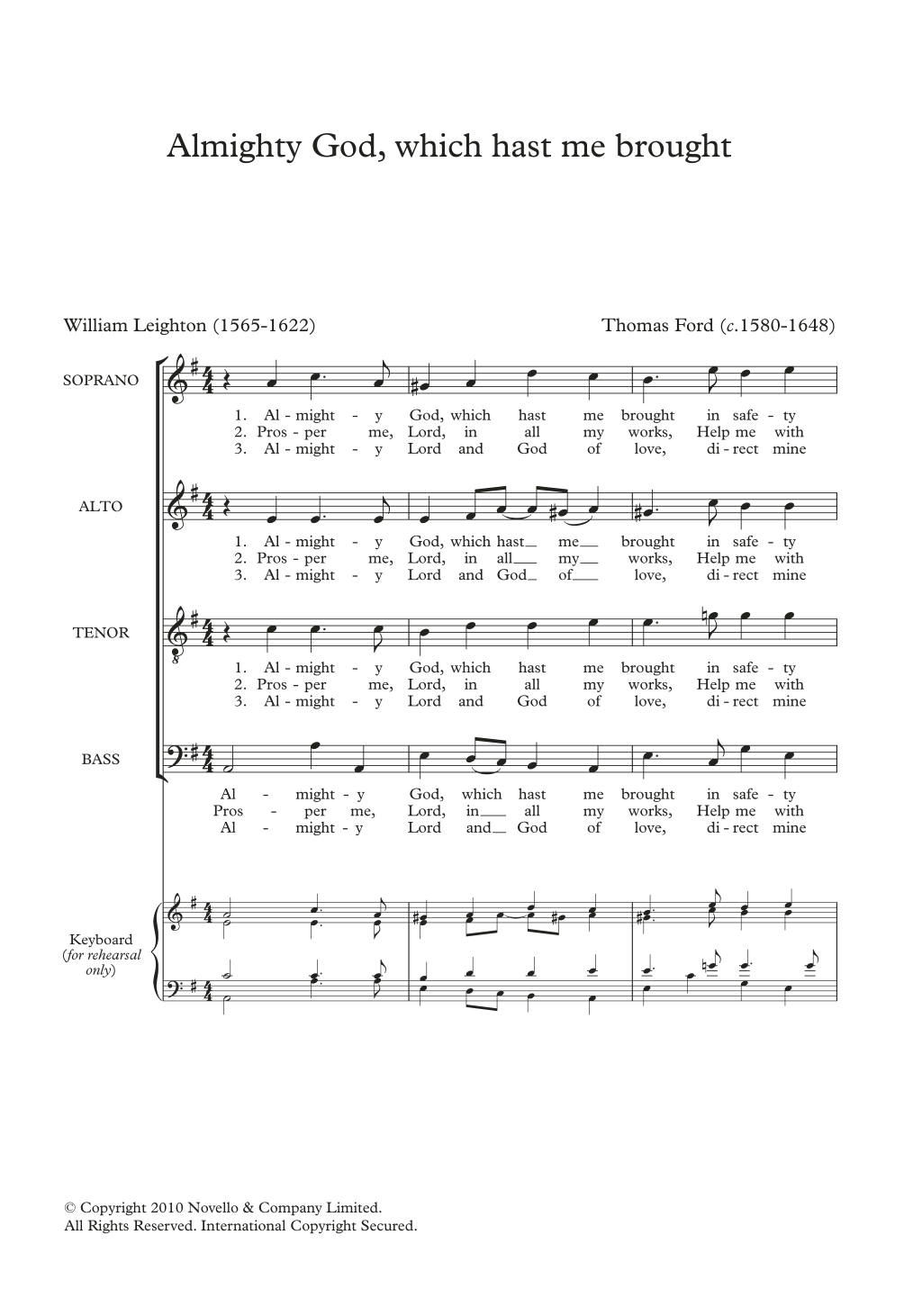 Download Thomas Ford Almighty God, Which Hast Me Brought Sheet Music