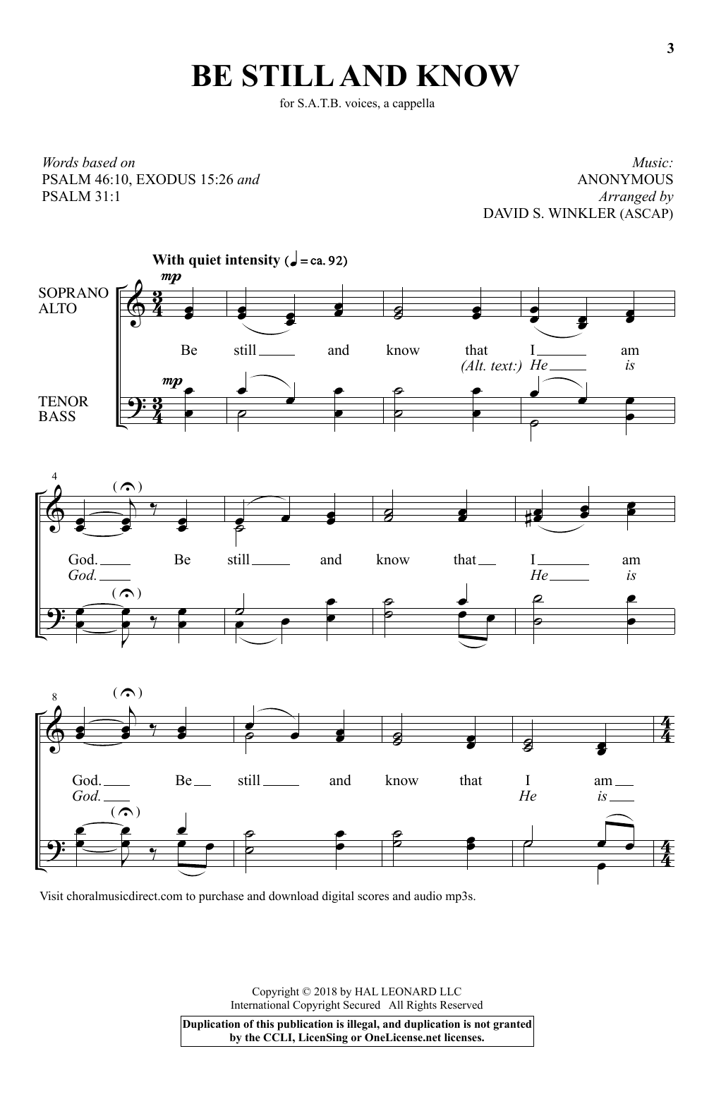 Download David S. Winkler Almost A Cappella Sheet Music