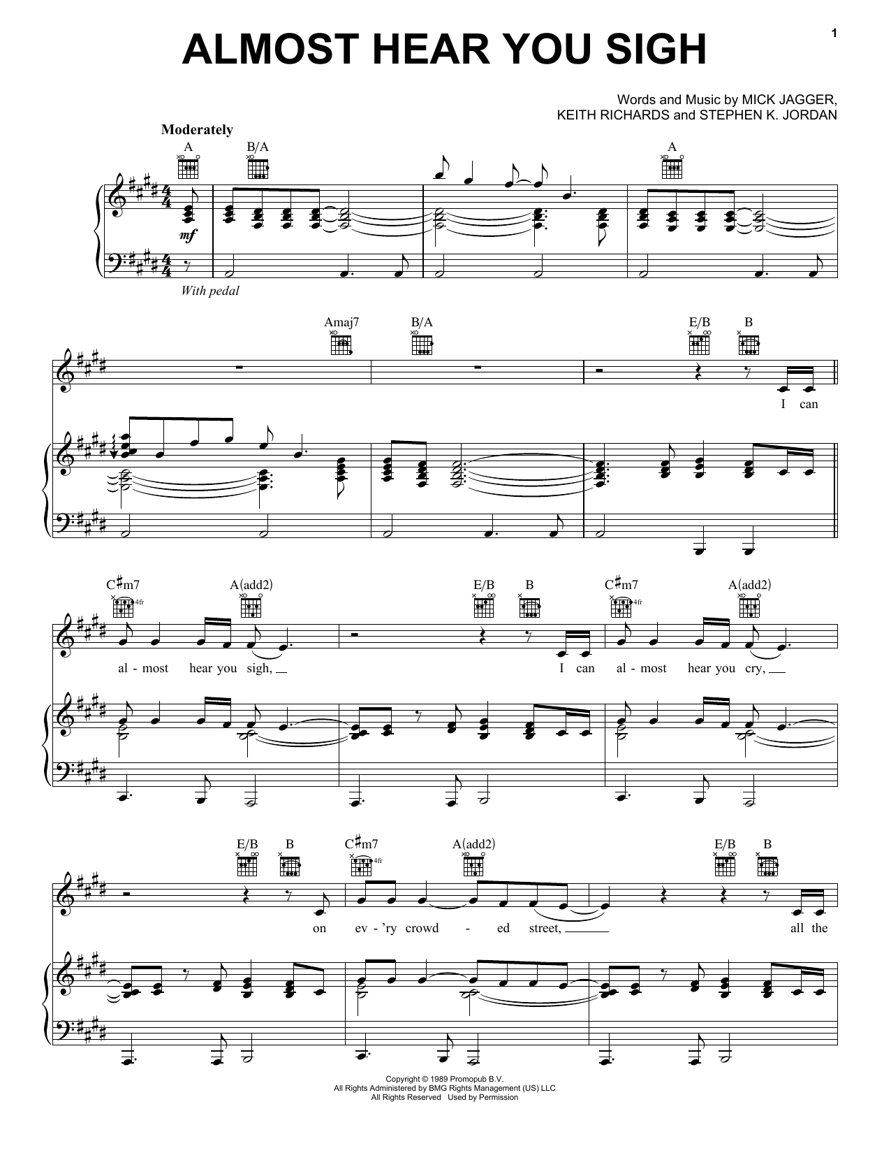 Download The Rolling Stones Almost Hear You Sigh Sheet Music