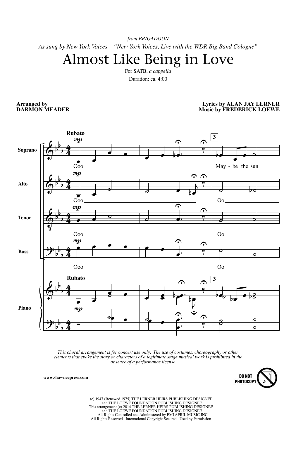 Download Darmon Meader Almost Like Being In Love Sheet Music