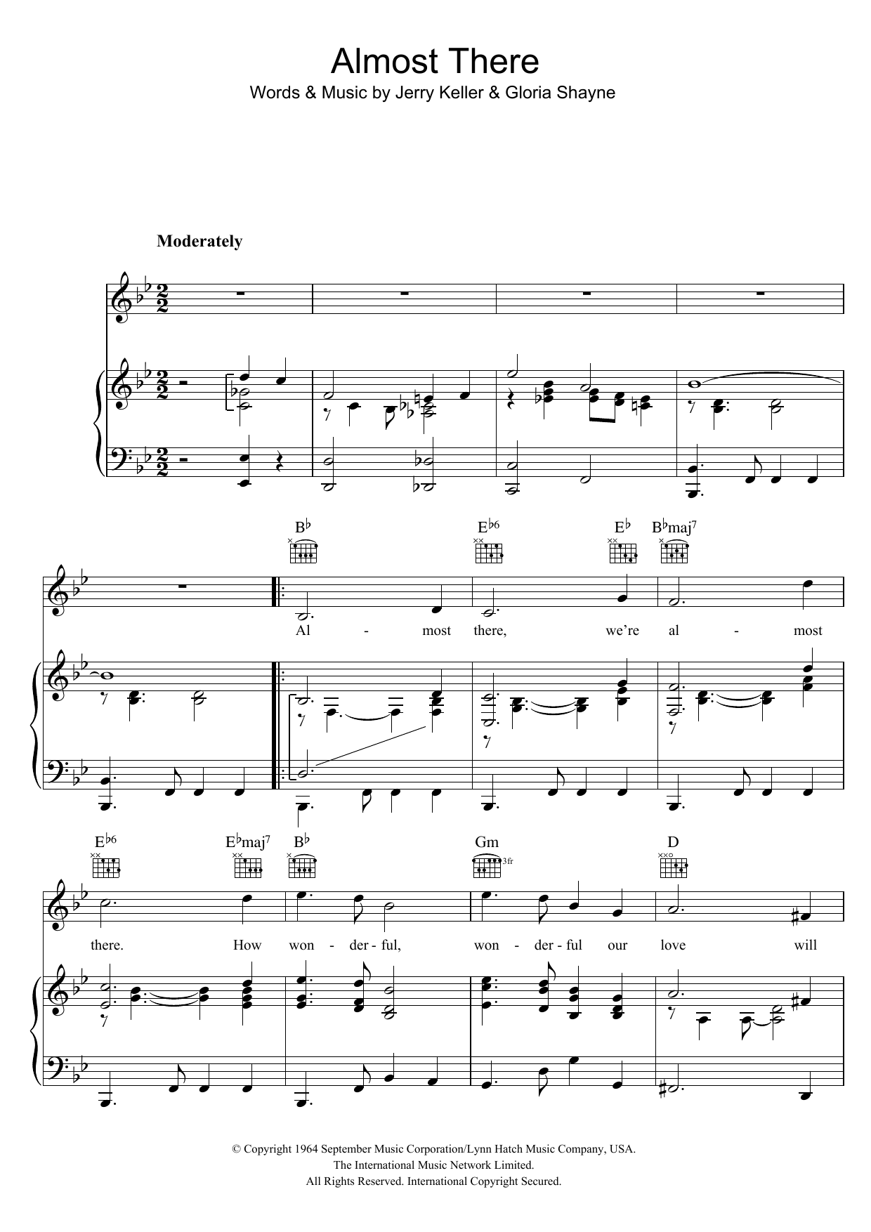 Download Andy Williams Almost There Sheet Music