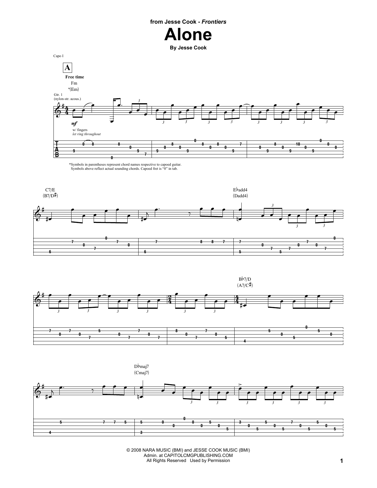 Download Jesse Cook Alone Sheet Music