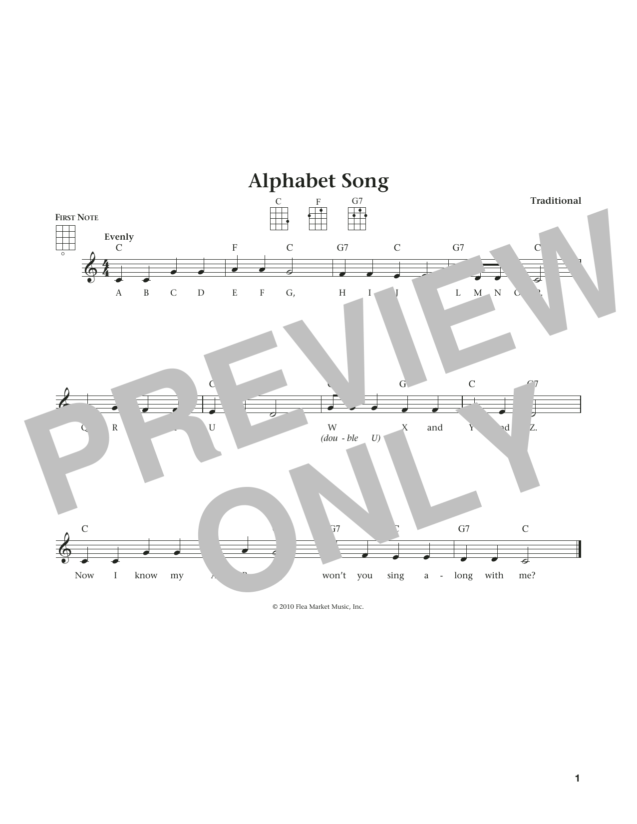 Download Traditional Alphabet Song (from The Daily Ukulele) Sheet Music