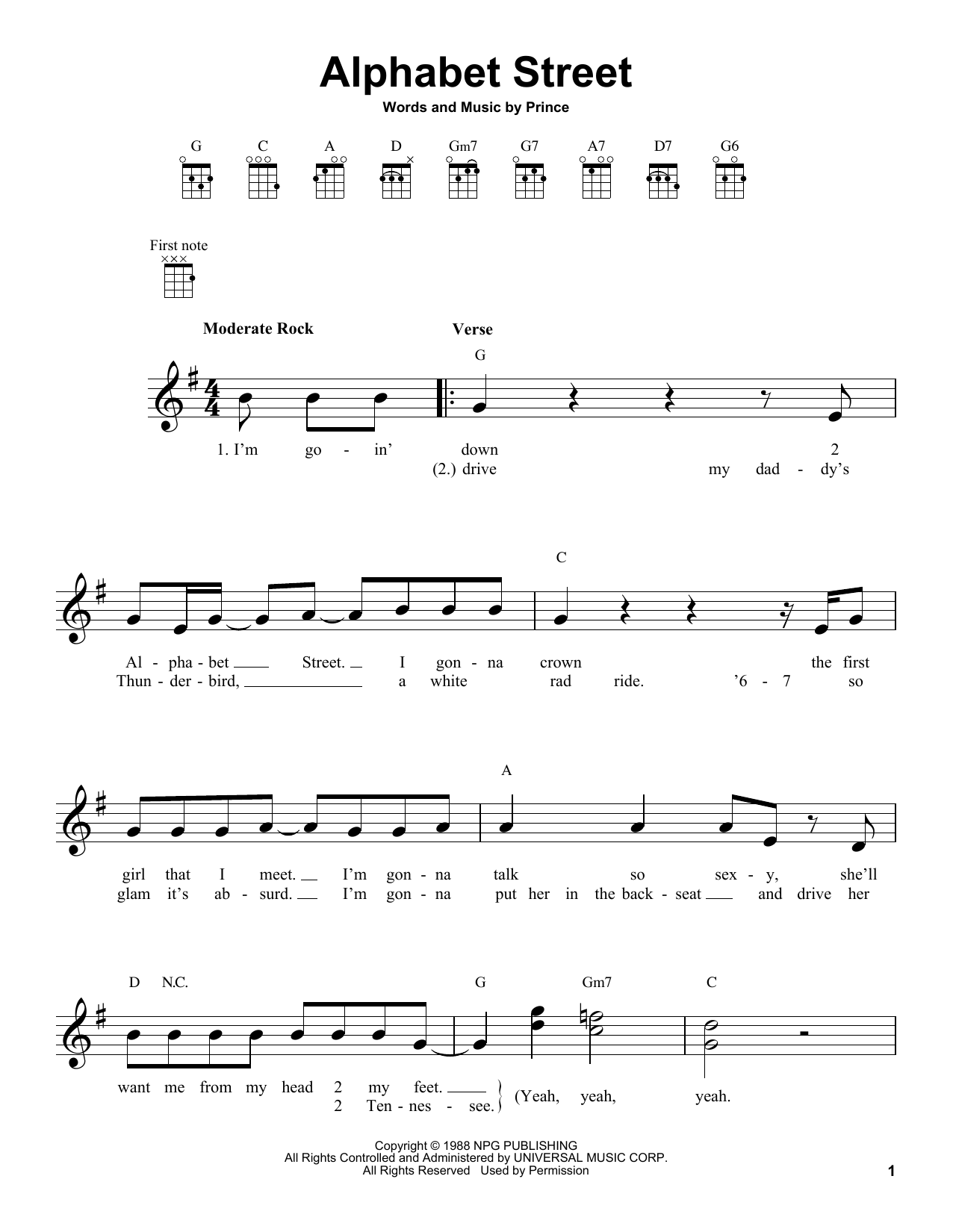 Download Prince Alphabet Street Sheet Music