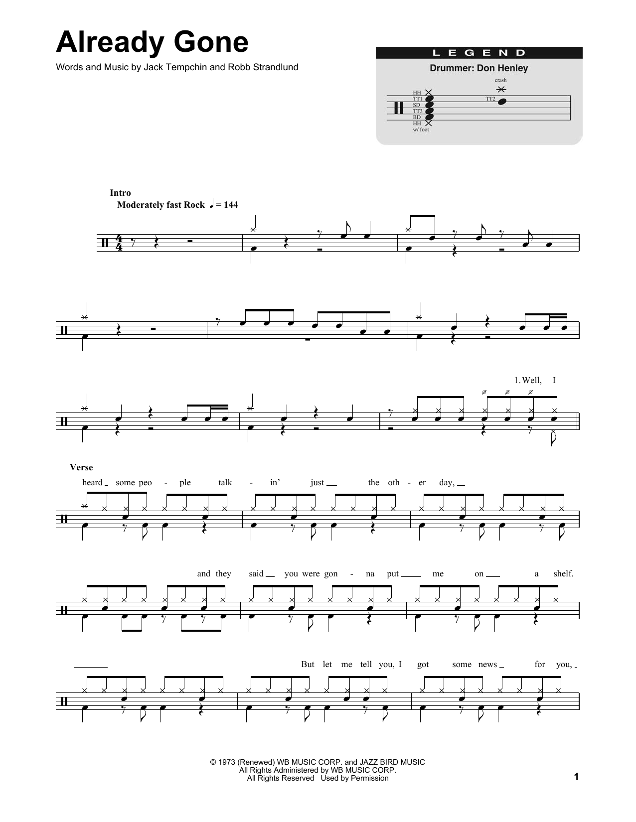 Download Eagles Already Gone Sheet Music