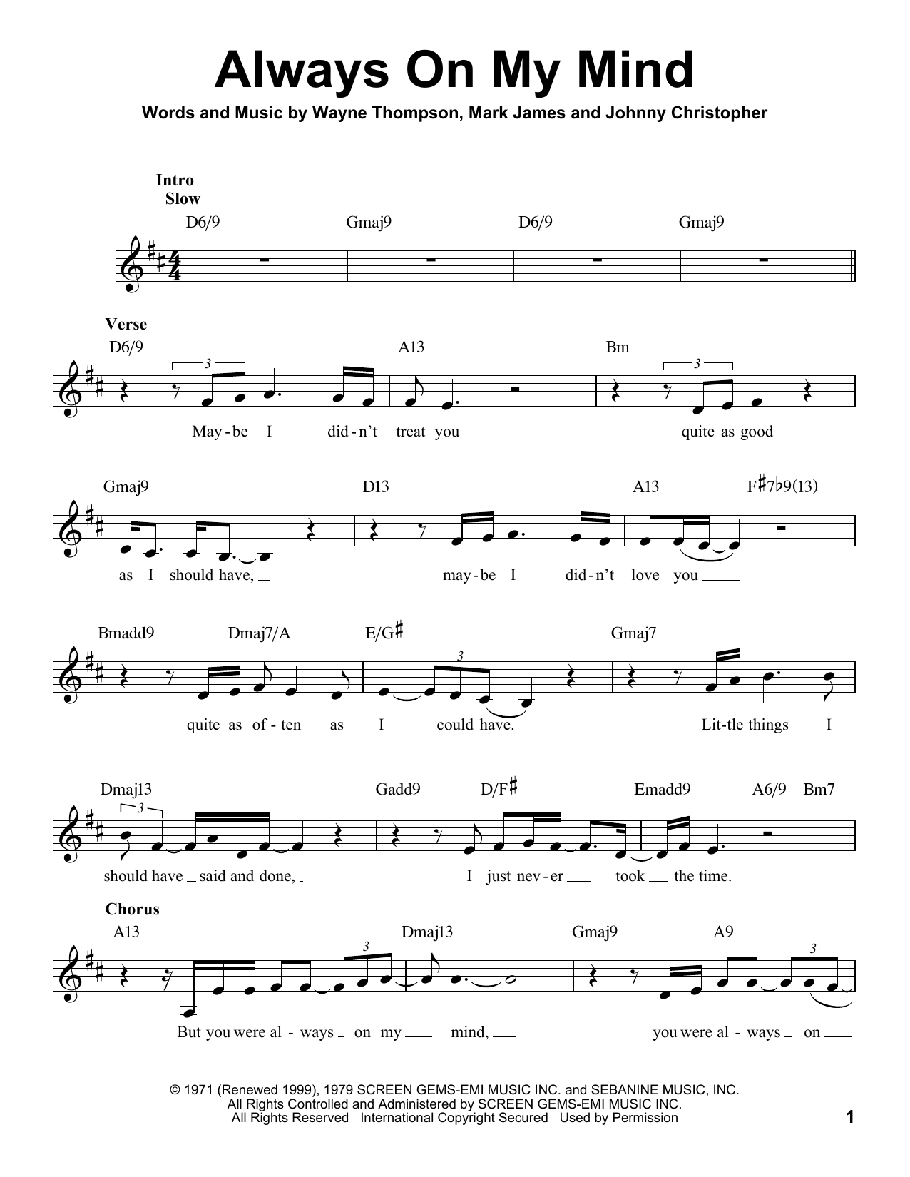 Download Michael Bublé Always On My Mind Sheet Music