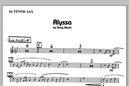 Download Doug Beach Alyssa - 1st Bb Tenor Saxophone Sheet Music