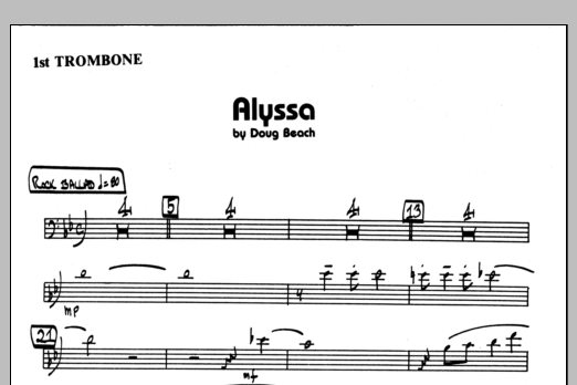 Download Doug Beach Alyssa - 1st Trombone Sheet Music