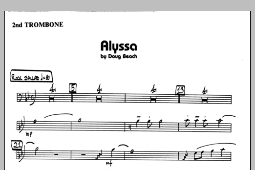 Download Doug Beach Alyssa - 2nd Trombone Sheet Music