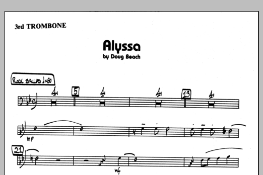 Download Doug Beach Alyssa - 3rd Trombone Sheet Music