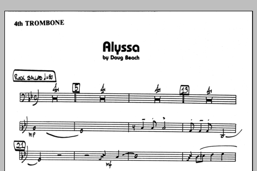 Download Doug Beach Alyssa - 4th Trombone Sheet Music