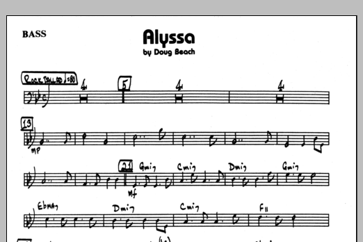 Download Doug Beach Alyssa - Bass Sheet Music