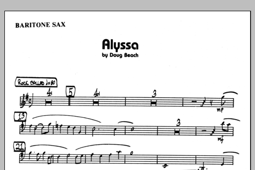 Download Doug Beach Alyssa - Eb Baritone Sax Sheet Music