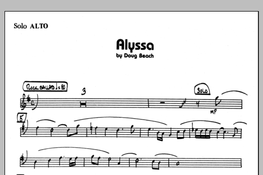 Download Doug Beach Alyssa - Solo Sheet Sheet Music