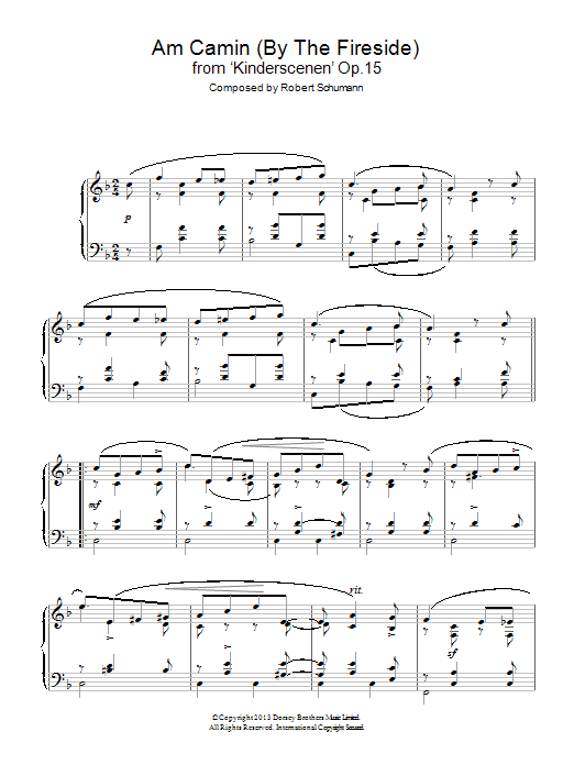 Download Robert Schumann Am Camin (By The Fireside) from 'Kinder Sheet Music