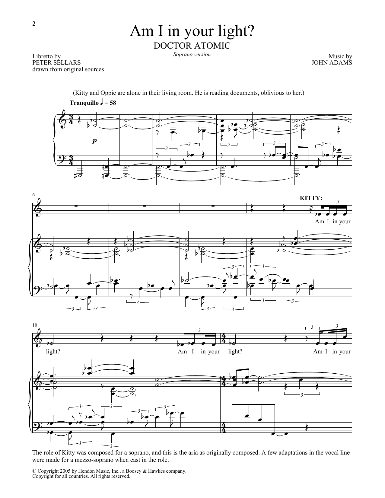 Download John Adams Am I in your light? (from Doctor Atomic Sheet Music