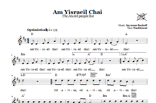 Download Seymour Rockoff Am Yisraeil Chai (The Jewish People Liv Sheet Music