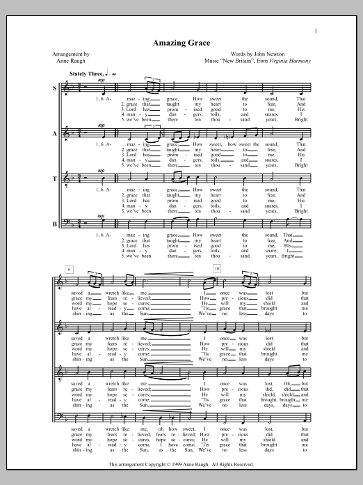 Download Anne Raugh Amazing Grace Sheet Music