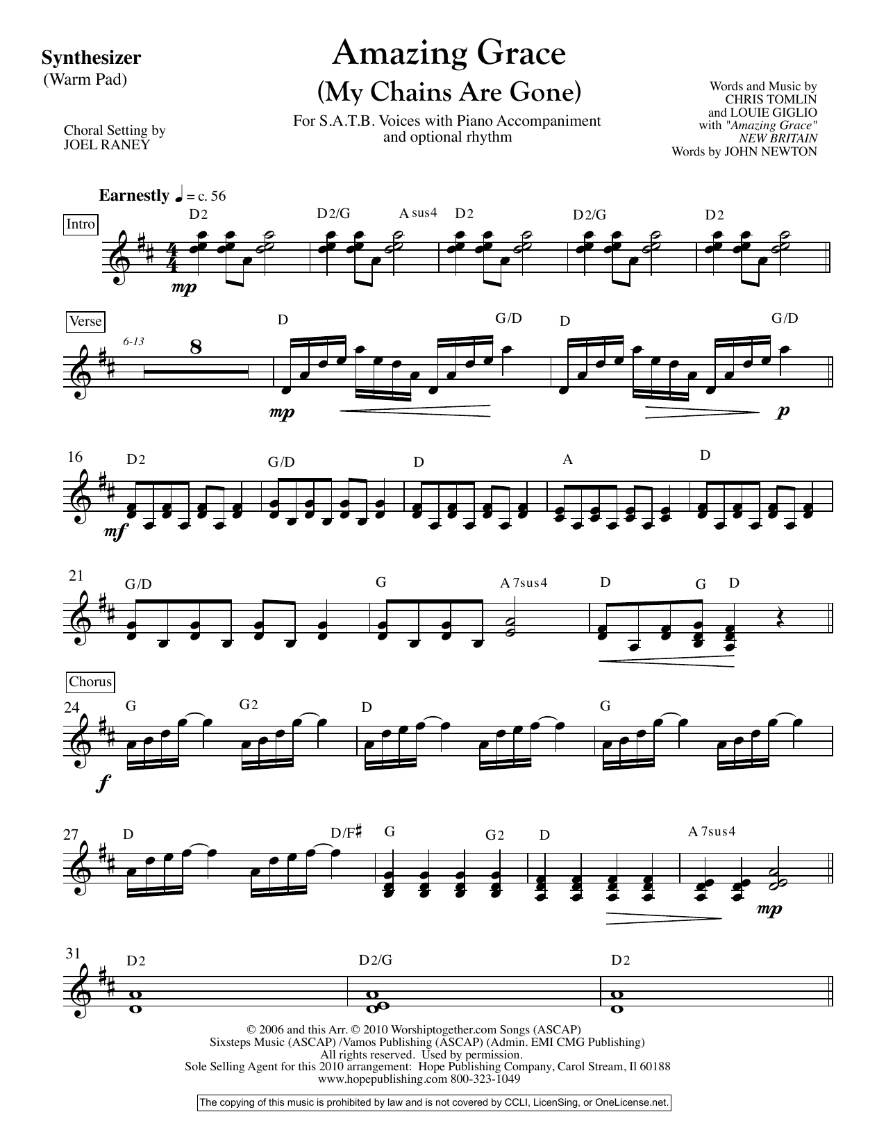 Download Joel Raney Amazing Grace (My Chains Are Gone) - Sy Sheet Music
