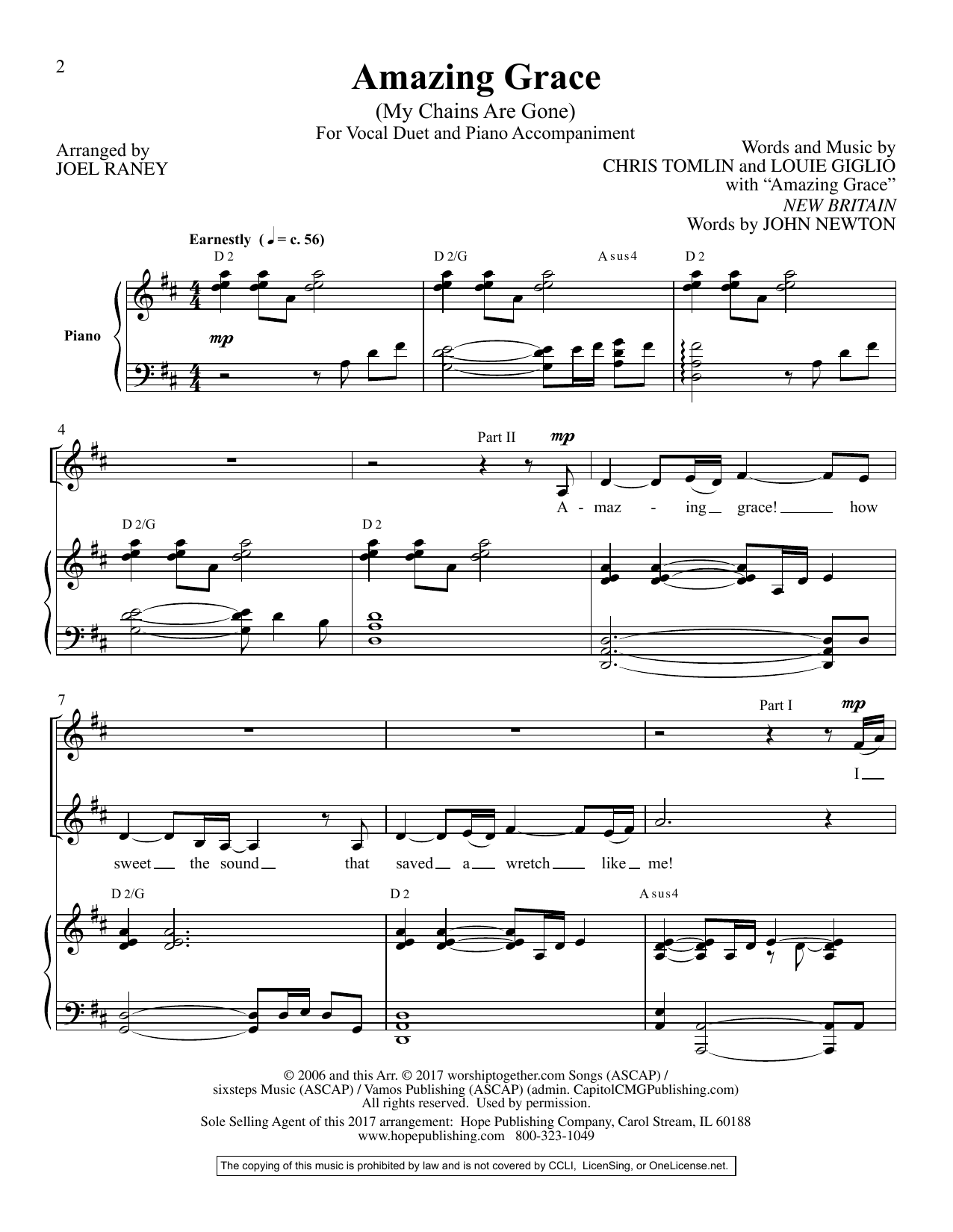 Download Joel Raney Amazing Grace (My Chains Are Gone) Sheet Music