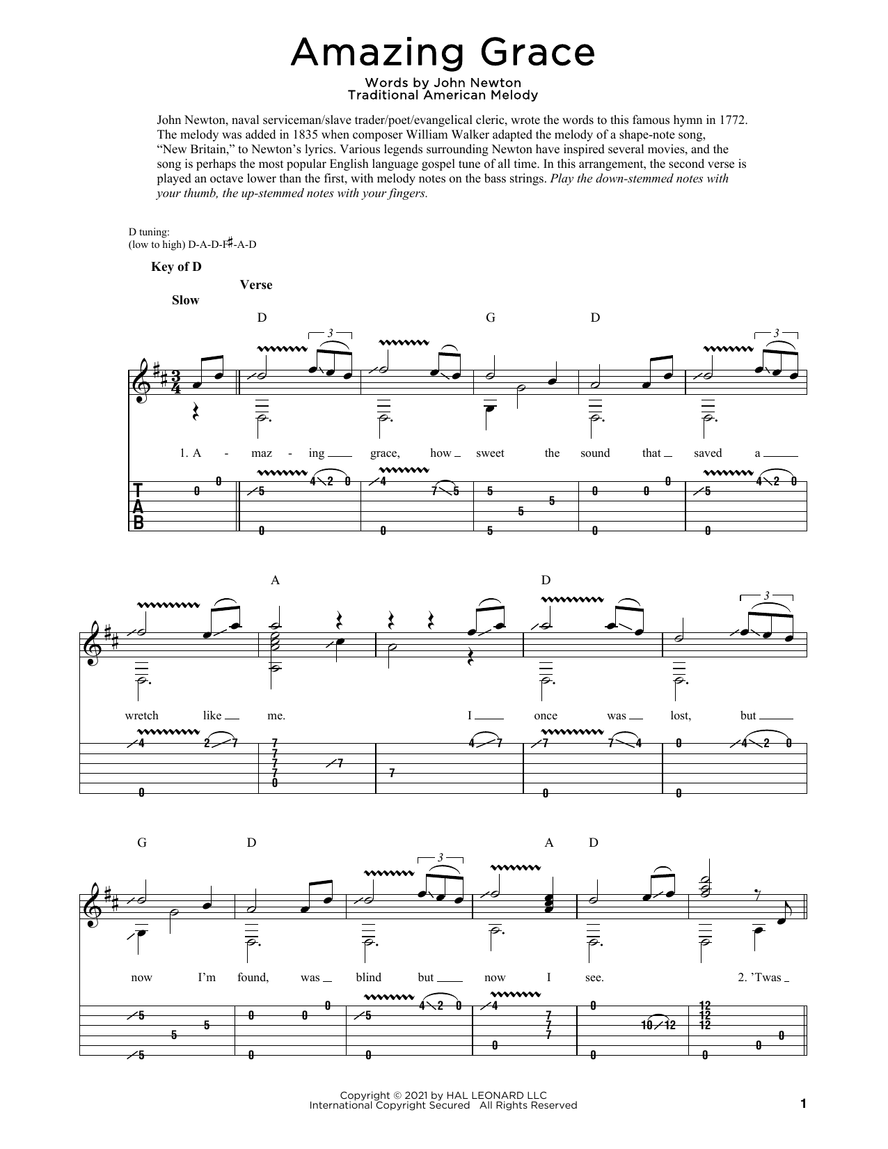Download Traditional American Melody Amazing Grace Sheet Music