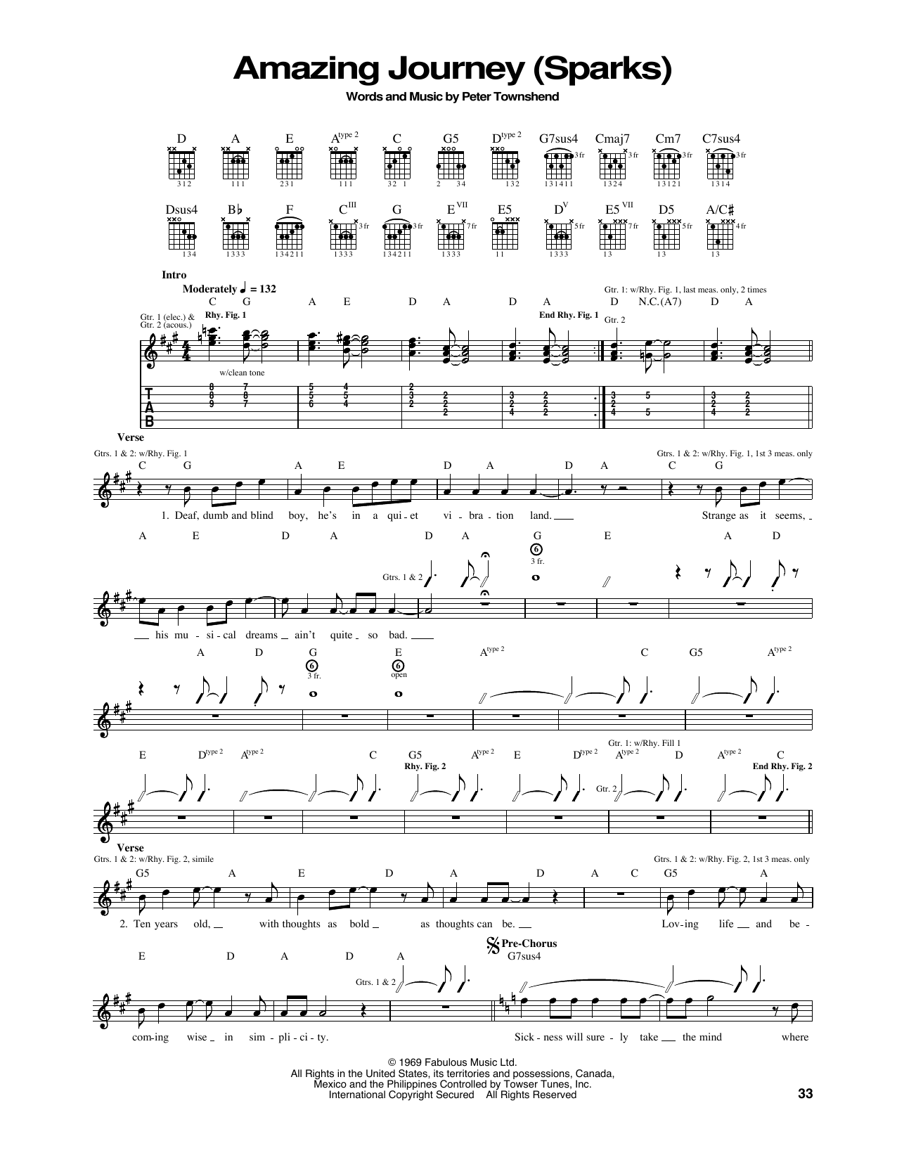 Download The Who Amazing Journey Sheet Music