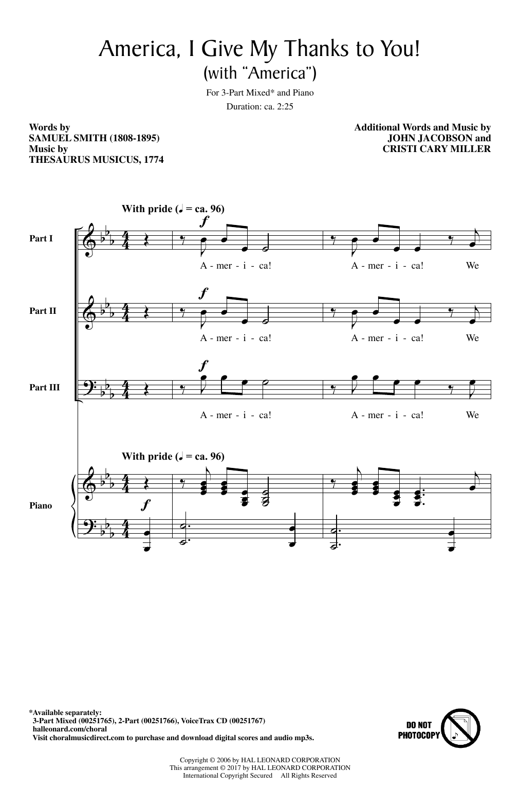 Download Cristi Cary Miller America, I Give My Thanks To You! Sheet Music