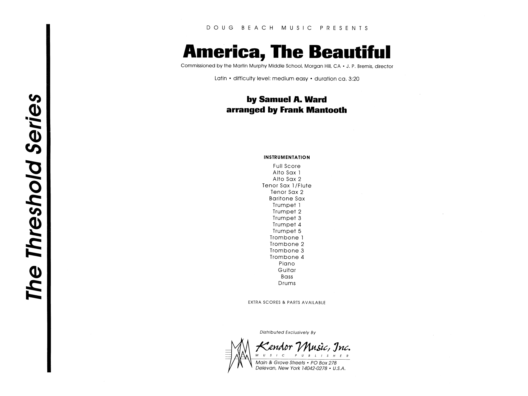 Download Frank Mantooth America, the Beautiful - Full Score Sheet Music