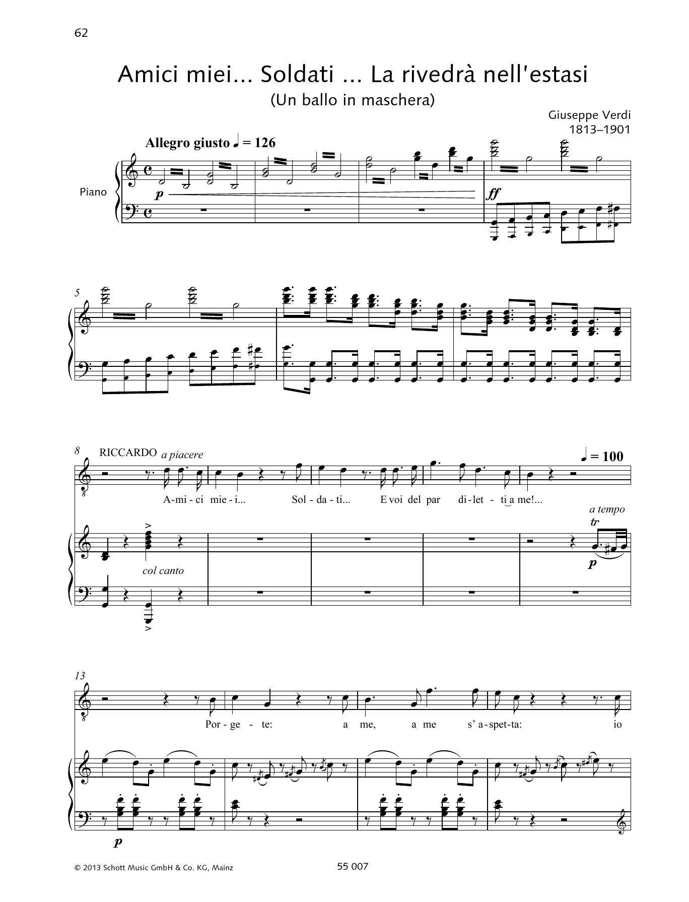 Download Giuseppe Verdi Amici miei ... Soldati ... La rivedra n Sheet Music