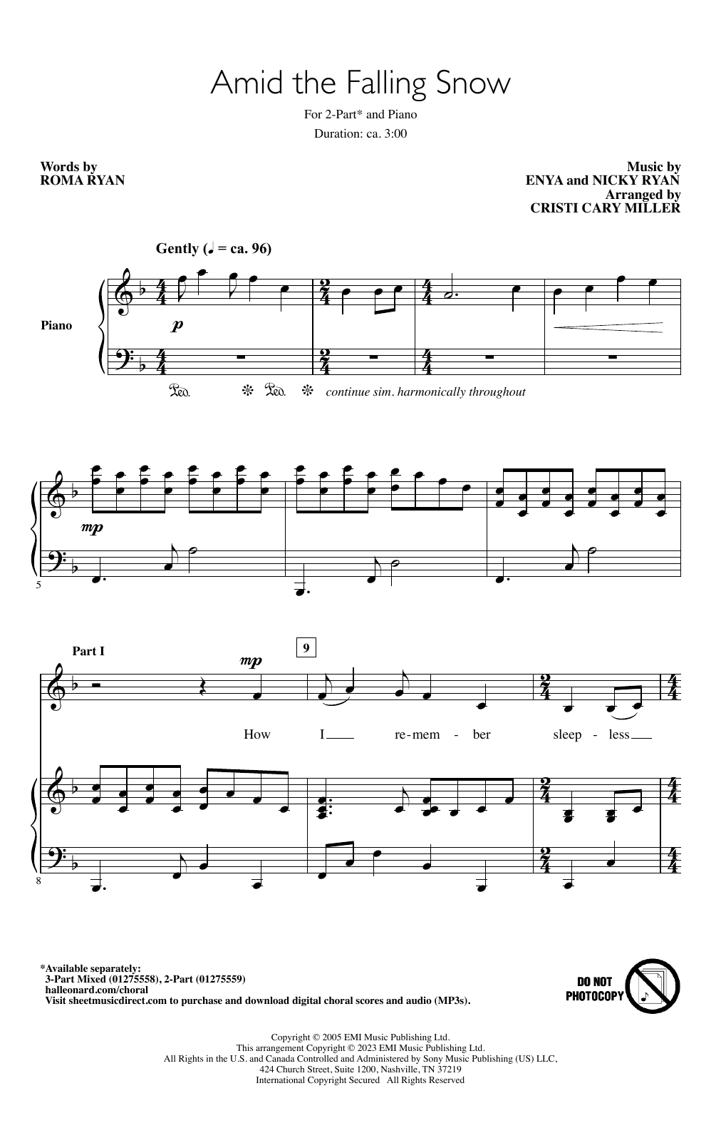Download Enya Amid The Falling Snow (arr. Cristi Cary Sheet Music