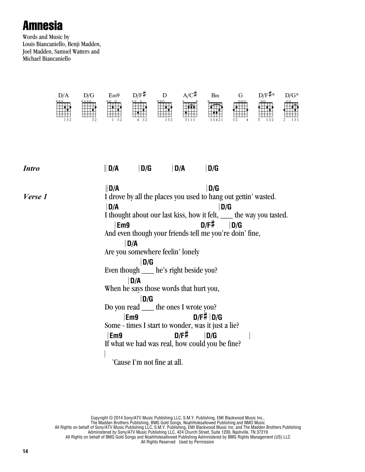 Download 5 Seconds of Summer Amnesia Sheet Music