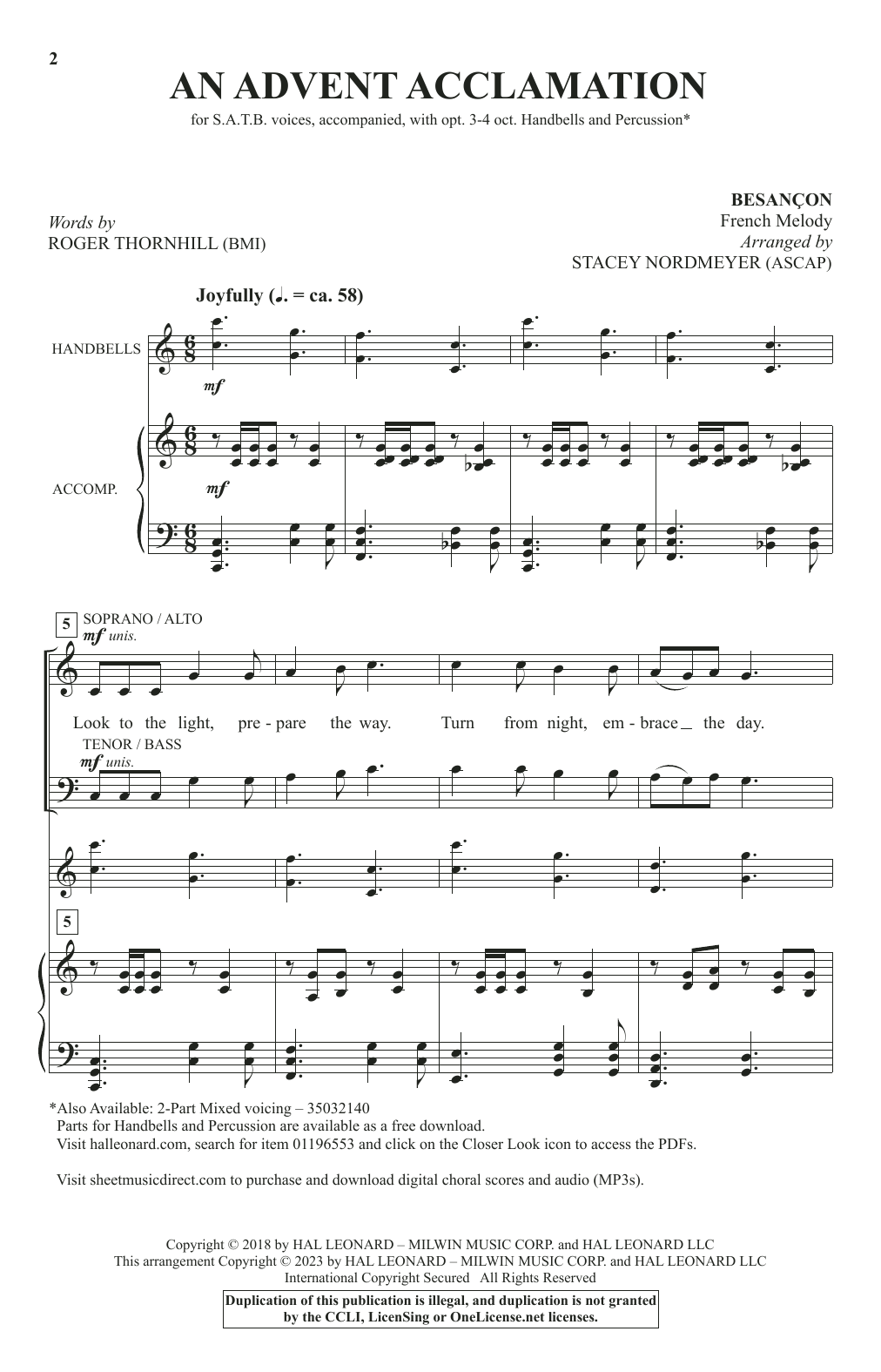 Download Roger Thornhill An Advent Acclamation (arr. Stacey Nord Sheet Music