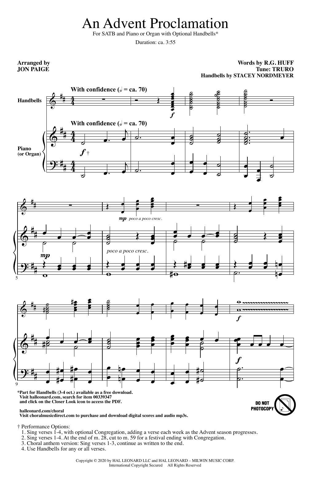 Download R.G. Huff An Advent Proclamation (arr. Jon Paige) Sheet Music