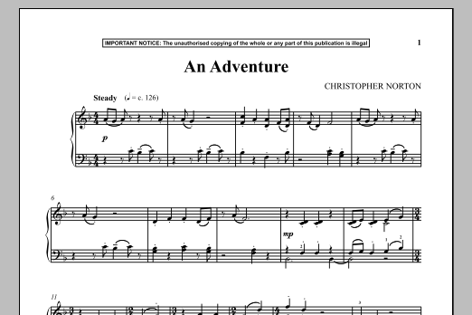 Download Christopher Norton An Adventure Sheet Music