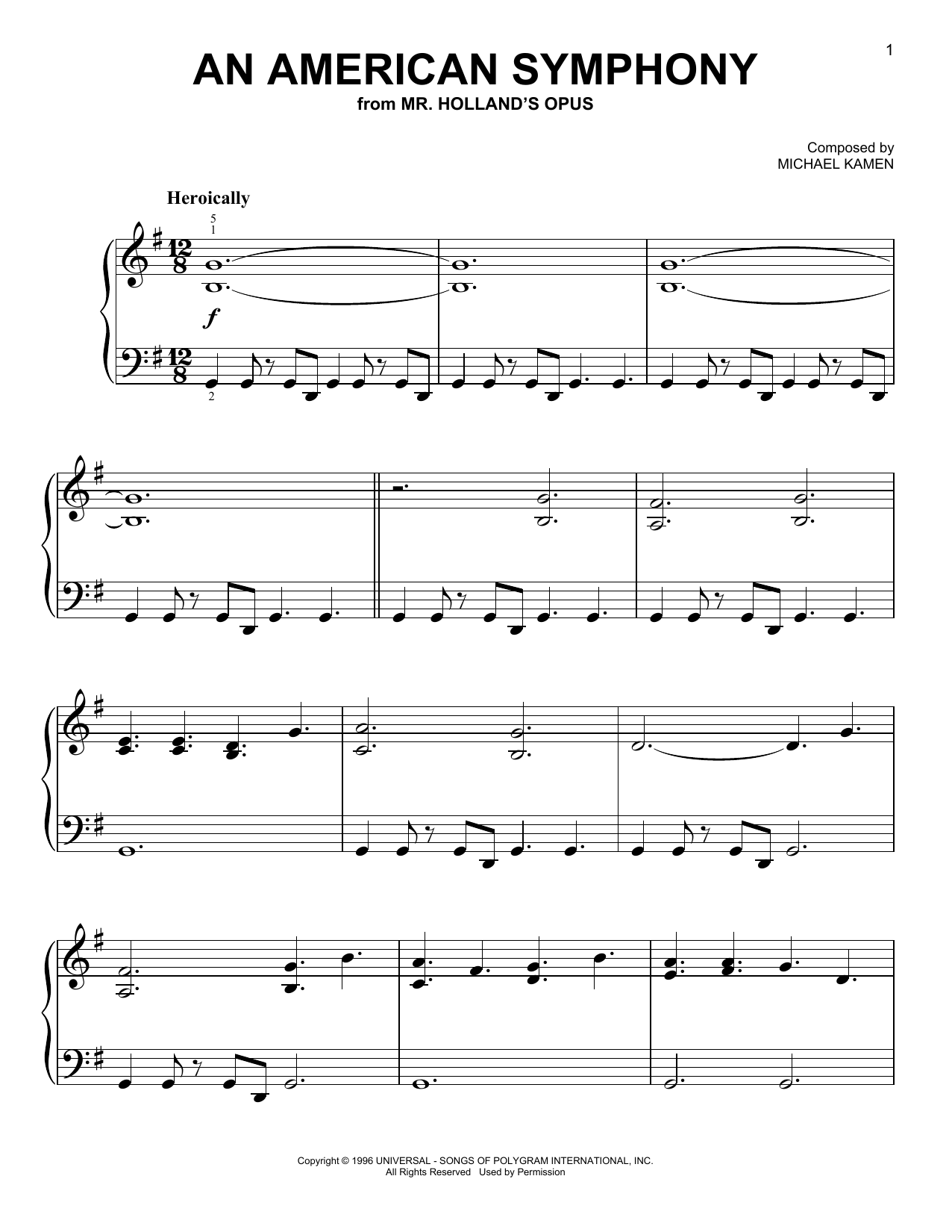 Download Michael Kamen An American Symphony Sheet Music