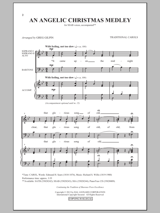 Download Greg Gilpin An Angelic Christmas Medley Sheet Music