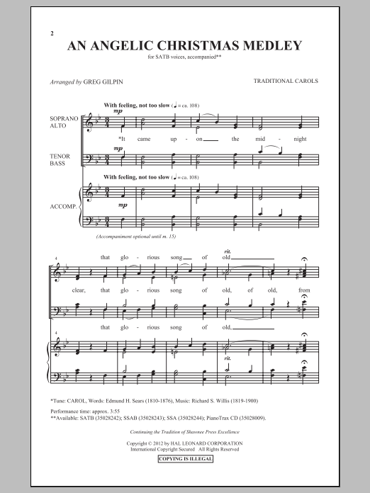 Download Greg Gilpin An Angelic Christmas Medley Sheet Music
