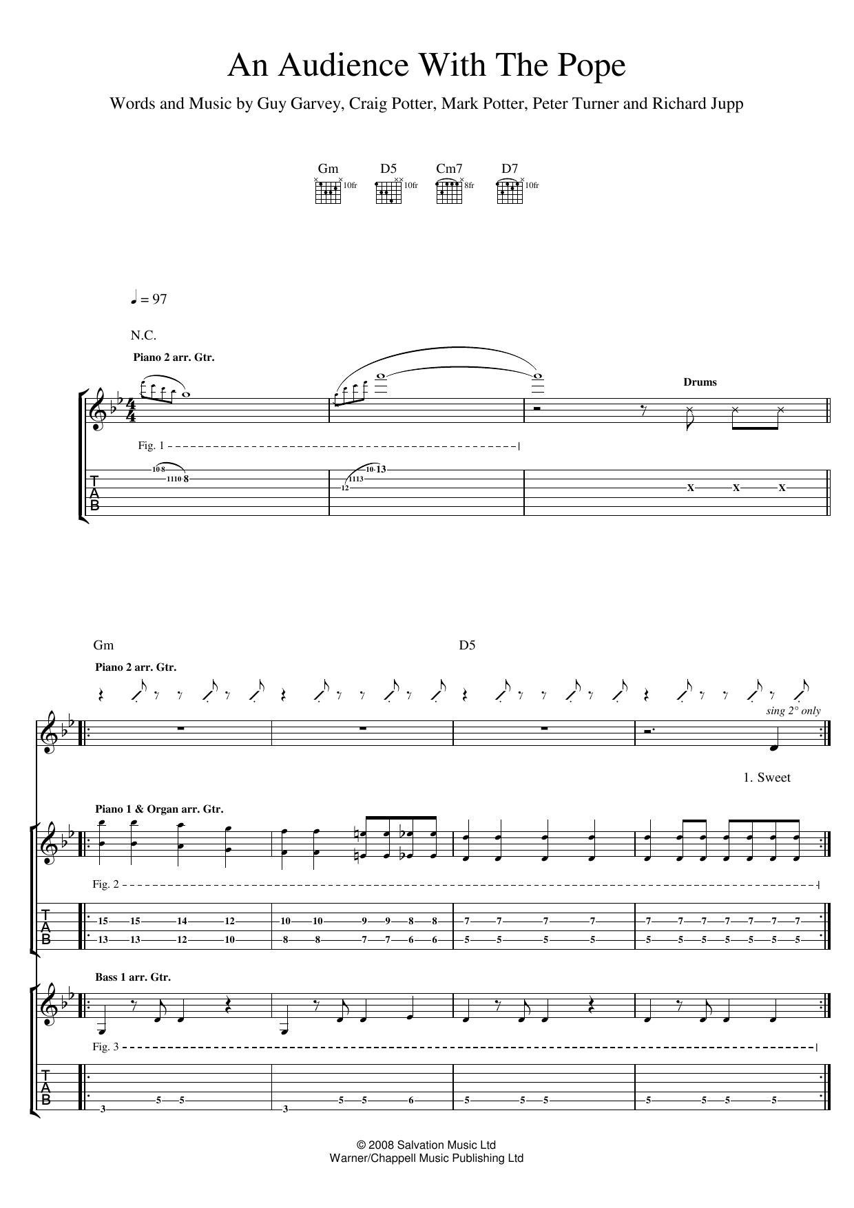 Download Elbow An Audience With The Pope Sheet Music